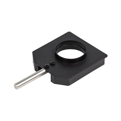 Držiak pre šošovky v objímke a kruhové clony, s držadlom