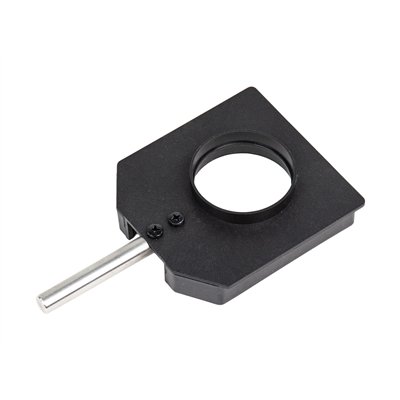 Držiak pre šošovky v objímke a kruhové clony, s držadlom