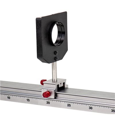 Držiak pre šošovky v objímke a kruhové clony, s držadlom