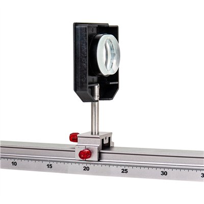 Držiak pre šošovky v objímke a kruhové clony, s držadlom