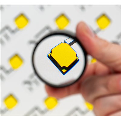 Šošovka zo skla, v ráme, D 50 mm, FL +100 mm