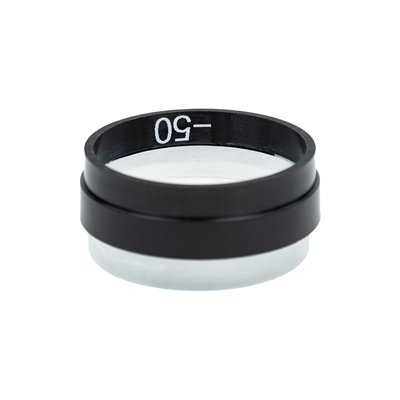 Šošovka zo skla, v ráme, D 50 mm, FL -50 mm