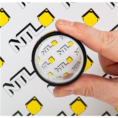 Šošovka zo skla, v ráme, D 50 mm, FL -50 mm